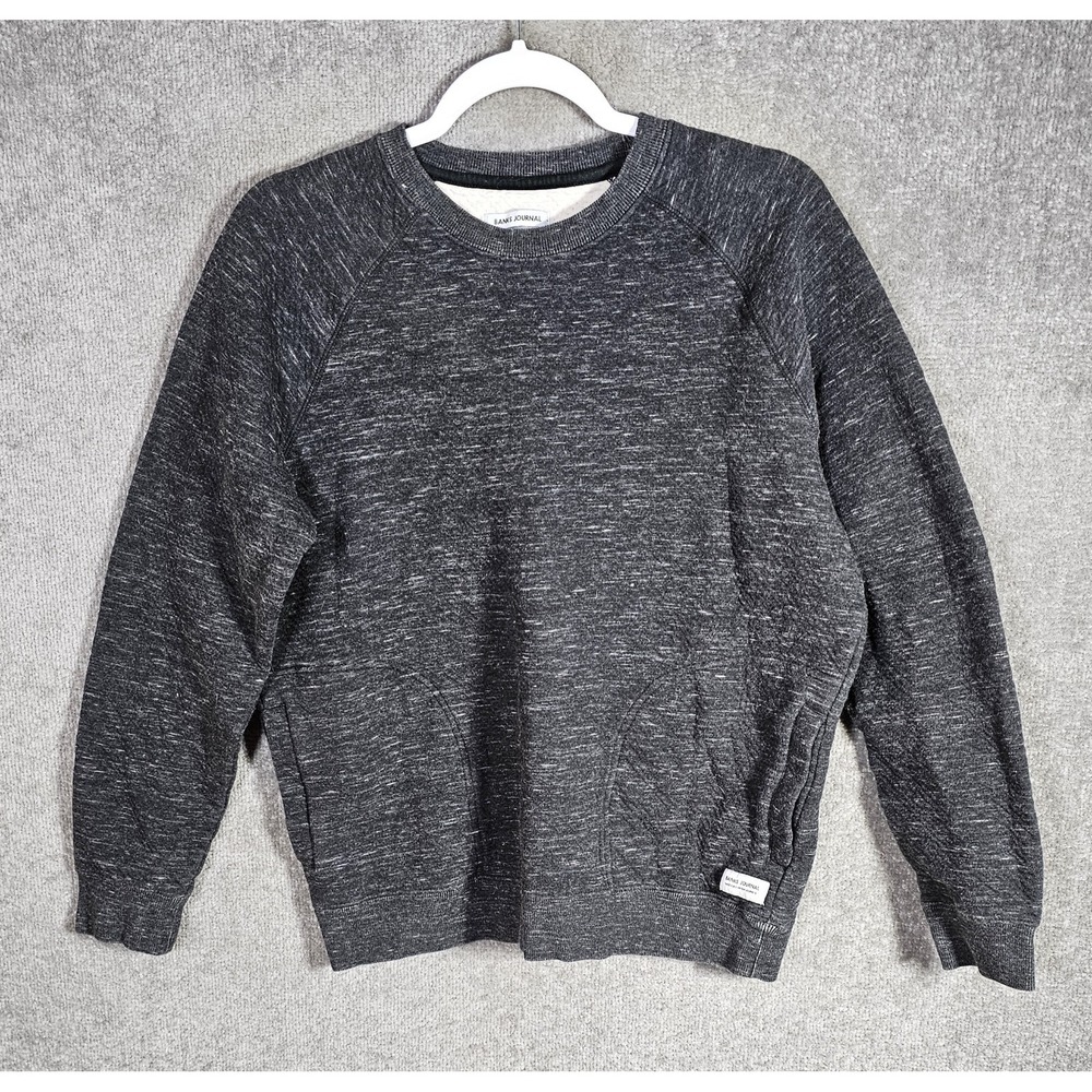 Banks Journal Sweatshirt‎ Mens Size S Organic Cotton Crew Neck Pockets Pullover